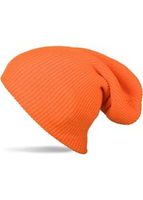 Strickm&uuml;tze styleBREAKER "Feinstrick Beanie doppelt gestrickt", Damen, orange, Obermaterial: 100% Polyacryl PAN., Modisch, M&uuml;tzen Strickm&uuml;tze