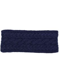 Stirnband styleBREAKER "Strick Stirnband mit Zopfmuster", Damen, blau (dunkelblau), Obermaterial: 85% Polyacryl PAN. 15% Polyamid PA., Modisch, M&uuml;tzen Stirnband