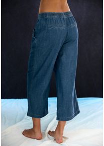 H.I.S. Culotte H.I.S, Damen, Gr. 44/46, N-Gr, jeansblau, Obermaterial: 65% Lyocell, 35% Baumwolle, unifarben, Basic, figurumspielend ca. Mitte Wade, Hosen Culotte, weit geschnitten, in Denim Optik
