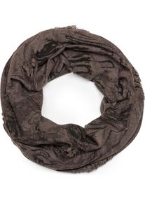 Loop styleBREAKER "Gemusterter Loop Schal im Destroyed used Look", Damen, braun, Obermaterial: 50% Viskose CV. 50% Polyester PES., Modisch, Modet&uuml;cher Loop