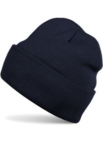 Strickm&uuml;tze styleBREAKER "Kinder Strickm&uuml;tze mit Krempe", Jungen, blau (navy), Obermaterial: 100% Polyacryl PAN., Modisch, M&uuml;tzen Strickm&uuml;tze