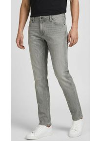 Jack & Jones Regular-fit-Jeans JACK & JONES "JJICLARK im Used-Look, Stretchkomfort und niedrige Leibh&ouml;he", Herren, Gr. 29, L&auml;nge 30, grau denim, Denim/Jeans, Obermaterial: 98% Baumwolle, 2% Elasthan, Abriebeffekte, regular fit lang, Jeans Regular-fit-Jeans, Baumwollmischung, regular fit