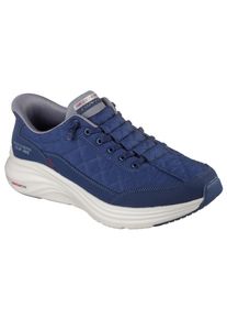 Slip-On Sneaker Skechers "CONTOUR FOAM", Damen, Gr. 48,5, navy, grau, Lederimitat, Textil, Schuhe Slip-On Sneaker, Slipper, Schn&uuml;rschuh in veganer Verarbeitung, Cozy Fit&trade;-Komfort