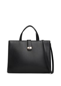 Satchel Tommy Hilfiger "TH HERITAGE SATCHEL", Damen, Gr. B/H/T: 36,5cm x 27cm x 13,5cm, schwarz, Lederimitat, Taschen Satchel, Damen Tragetasche, Umh&auml;ngetasche, Schultertasche mit RV-Innentasche