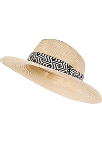 Sonnenhut styleBREAKER "Panama Strohhut Hutband Azteken Muster", Herren, beige, Obermaterial: 100% Papierstroh PAS., Modisch, H&uuml;te Sonnenhut