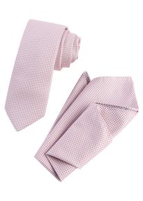 Krawatte BOSS "H-SET TIE-PKT SQ", Herren, light, pastel pink, Web, Materialmix, gemustert, festlich, Krawatten Krawatte, mit Einstecktuch, Geschenkset
