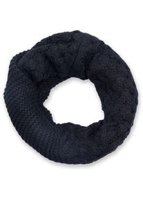 Strickschal styleBREAKER "Strick Loop mit Mustermix", Damen, schwarz, Obermaterial: 100% Viskose CV., Modisch, Modet&uuml;cher Strickschal