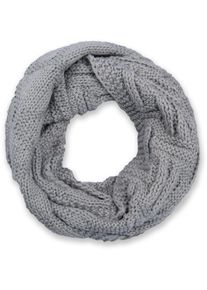 Strickschal styleBREAKER "Strick Loop mit Gitter und Rippenmuster", Damen, grau (hellgrau), Obermaterial: 100% Viskose CV., Modisch, Modet&uuml;cher Strickschal