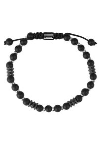 Adelia&acute;s Armband ADELIA&acute;S "Unisex Armband &iquest; Kugelarmband aus Edelstahl mit Onyx 19 cm" Gr. 19, silber, Armb&auml;nder, Damen, Edelstahl, Armband