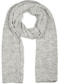 Strickschal styleBREAKER "Strick Schal mit Flecht Muster", Damen, grau (hellgrau meliert), Obermaterial: 85% Polyacryl PAN. 15% Polyamid PA., Modisch, Modet&uuml;cher Strickschal