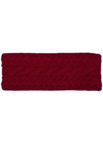 Stirnband styleBREAKER "Strick Stirnband mit Zopfmuster", Damen, rot (bordeaux, rot), Obermaterial: 85% Polyacryl PAN. 15% Polyamid PA., Modisch, M&uuml;tzen Stirnband