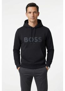 Hoodie BOSS Green "Soody", Herren, Gr. S, dunkelblau402, Sweatware, Obermaterial: 95% Baumwolle, 5% Elasthan, unifarben, normal, Rundhals, B&uuml;ndchen, Sweatshirts Hoodie, Regular Fit, Kapuze mit Kordel, K&auml;ngurutasche, Logo-Druck