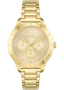 Multifunktionsuhr Hugo "FRIEND", gold (goldfarben), Armbanduhren, Damen, Multifunktionsuhr, Quarzuhr, Armbanduhr, Damenuhr, Datum, Edelstahlarmband