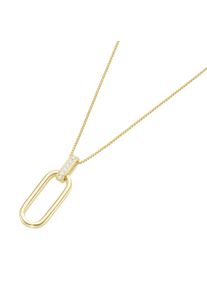 Kette mit Anh&auml;nger "Kette Anh&auml;nger beweglich mit Zirkonia, vergoldet, Silber 925", gold (vergoldet), Giorgio Martello MILANO, Halsketten, Damen, Silber 925 (Sterlingsilber), Kette mit Anh&auml;nger