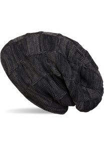 Strickm&uuml;tze styleBREAKER "Feinstrick Beanie mit Karo Strick", Damen, blau (midnight, blau, dunkelblau), 100% Viskose CV., Modisch, M&uuml;tzen Strickm&uuml;tze