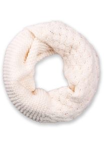 Strickschal styleBREAKER "Strick Loop mit Mustermix", Damen, wei&szlig; (creme, wei&szlig;), Obermaterial: 100% Viskose CV., Modisch, Modet&uuml;cher Strickschal