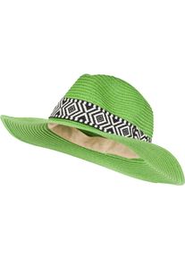 Sonnenhut styleBREAKER "Panama Strohhut Hutband Azteken Muster", Herren, gr&uuml;n, Obermaterial: 100% Papierstroh PAS., Modisch, H&uuml;te Sonnenhut