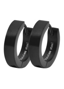 Adelia&acute;s Paar Creolen ADELIA&acute;S "Damen Ohrringe &iquest; Klappcreole aus Edelstahl", schwarz, Ohrringe, Damen, Edelstahl, Paar Creolen