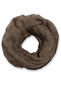 Strickschal styleBREAKER "Strick Loop mit Gitter und Rippenmuster", Damen, grau (taupe), Obermaterial: 100% Viskose CV., Modisch, Modet&uuml;cher Strickschal