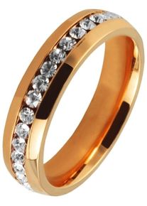 Adelia&acute;s Fingerring ADELIA&acute;S "Damen Ring aus Edelstahl mit Strass Steinchen" Gr. 62, gold, Fingerringe, Damen, 62, Edelstahl, Fingerring