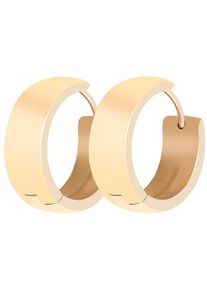 Adelia&acute;s Paar Creolen ADELIA&acute;S "Damen Ohrringe &iquest; Klappcreole aus Edelstahl", gold, Ohrringe, Damen, Edelstahl, Paar Creolen