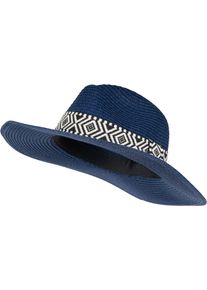 Sonnenhut styleBREAKER "Panama Strohhut Hutband Azteken Muster", Herren, blau (dunkelblau), Obermaterial: 100% Papierstroh PAS., Modisch, H&uuml;te Sonnenhut