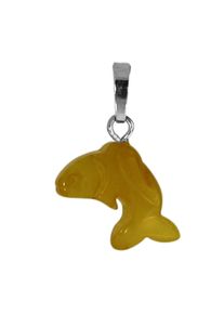 Kettenanh&auml;nger OSTSEE-SCHMUCK "- Delphin - Silber 925/000 - Bernstein" Gr. 20, silber (silber 925, silberfarben, wei&szlig;), Schmuckanh&auml;nger, Damen, Silber 925 (Sterlingsilber), Kettenanh&auml;nger