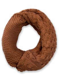 Strickschal styleBREAKER "Strick Loop mit Mustermix", Damen, braun (cognac), Obermaterial: 100% Viskose CV., Modisch, Modet&uuml;cher Strickschal
