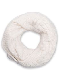 Strickschal styleBREAKER "Strick Loop mit Gitter und Rippenmuster", Damen, wei&szlig; (creme, wei&szlig;), Obermaterial: 100% Viskose CV., Modisch, Modet&uuml;cher Strickschal