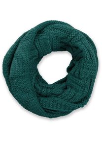 Strickschal styleBREAKER "Strick Loop mit Gitter und Rippenmuster", Damen, blau (petrol), Obermaterial: 100% Viskose CV., Modisch, Modet&uuml;cher Strickschal