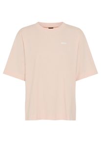T-Shirt BOSS Orange "Eregular Premium Damenmode", Damen, Gr. XS, light, pastel pink 684, Single Jersey, Obermaterial: 100% Baumwolle, unifarben, relaxed fit normal, Rundhals, Shirts T-Shirt, mit Logo-Detail, Relaxed Fit