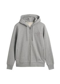 Sweatshirt Gant "Sweatjacke REGULAR TONAL SHIELD FULL ZIP HOODIE", Herren, Gr. M, grau, Obermaterial: 100% Baumwolle CO., Sweatshirts Sweatshirt