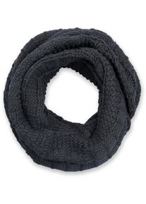 Strickschal styleBREAKER "Strick Loop mit Karomuster", Damen, grau (dunkelgrau), Obermaterial: 100% Viskose CV., Modisch, Modet&uuml;cher Strickschal