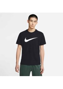 T-Shirt Nike Sportswear "M NSW TEE ICON SWOOSH", Herren, Gr. S, schwarz, Jersey, Obermaterial: 100% Baumwolle, normal, Rundhals, Shirts T-Shirt, Kurzarm, Rundhalsausschnitt, aus Baumwolle