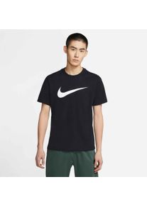 T-Shirt Nike Sportswear "M NSW TEE ICON SWOOSH", Herren, Gr. XL, schwarz, Jersey, Obermaterial: 100% Baumwolle, normal, Rundhals, Shirts T-Shirt, Kurzarm, Rundhalsausschnitt, aus Baumwolle