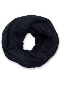 Strickschal styleBREAKER "Strick Loop mit Gitter und Rippenmuster", Damen, schwarz, Obermaterial: 100% Viskose CV., Modisch, Modet&uuml;cher Strickschal