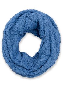 Strickschal styleBREAKER "Strick Loop mit Karomuster", Damen, blau, Obermaterial: 100% Viskose CV., Modisch, Modet&uuml;cher Strickschal