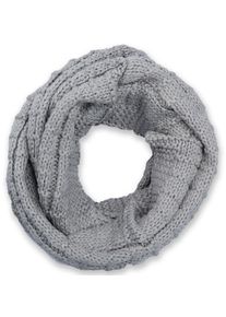 Strickschal styleBREAKER "Strick Loop mit Karomuster", Damen, grau (hellgrau), Obermaterial: 100% Viskose CV., Modisch, Modet&uuml;cher Strickschal