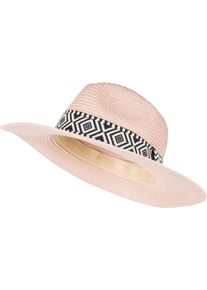 Sonnenhut styleBREAKER "Panama Strohhut Hutband Azteken Muster", Herren, rosa (altrose), Obermaterial: 100% Papierstroh PAS., Modisch, H&uuml;te Sonnenhut