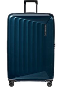 Hartschalen-Trolley Samsonite "NUON, verschiedene Gr&ouml;&szlig;en und Farben", Damen, Gr. B/H/T: 53cm x 81cm x 31cm 125 l, blau (metallic dunkelblau), Polycarbonat, unifarben, Koffer Hartschalen-Trolley, mit Volumenerweiterung, mit Tragegriff oben und seitlich