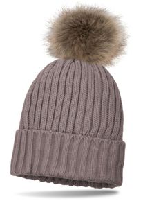 Bommelm&uuml;tze styleBREAKER "Gef&uuml;tterte Strick Bommelm&uuml;tze", Jungen, grau (taupe), 70% Baumwolle CO. 30% Polyester PES., Modisch, M&uuml;tzen Bommelm&uuml;tze