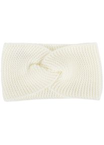 Stirnband styleBREAKER "Krausstrick Stirnband Twist Knoten", Damen, wei&szlig; (creme, wei&szlig;), Obermaterial: 100% Polyacryl PAN., Modisch, M&uuml;tzen Stirnband