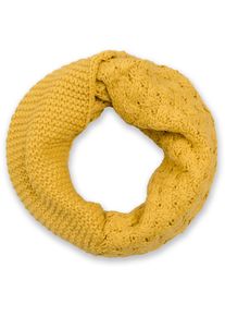 Strickschal styleBREAKER "Strick Loop mit Mustermix", Damen, gelb (curry), Obermaterial: 100% Viskose CV., Modisch, Modet&uuml;cher Strickschal
