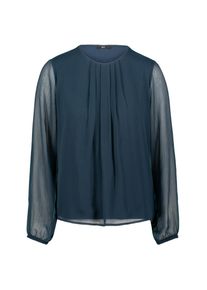 Klassische Bluse Zero "Blusenshirt mit transparenten &Auml;rmeln", Damen, Gr. 34, blau (8599), Obermaterial: 100% Polyester Pol. recyc.., Blusen Klassische Bluse