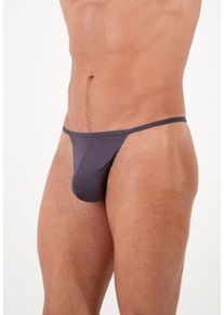 G-String HOM "Plumes", Herren, Gr. S, grau (anthrazit), Microfaser, Obermaterial: 76% Polyamid, 24% Elasthan, k&ouml;rpernah, Unterhosen G-String, Mikrofaser, ultrad&uuml;nn, elastisch