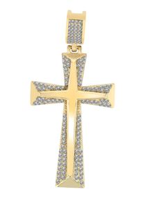 Adelia&acute;s Kettenanh&auml;nger ADELIA&acute;S "Unisex Anh&auml;nger &iquest; Kreuzanh&auml;nger aus Edelstahl mit Strass Steinchen", gold, Schmuckanh&auml;nger, Damen, Edelstahl, Kettenanh&auml;nger