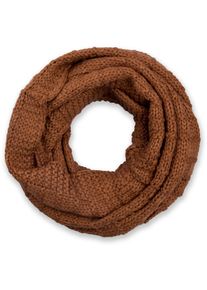 Strickschal styleBREAKER "Strick Loop mit Karomuster", Damen, braun (cognac), Obermaterial: 100% Viskose CV., Modisch, Modet&uuml;cher Strickschal
