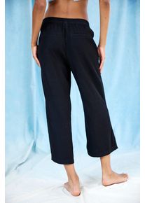 H.I.S. Culotte H.I.S, Damen, Gr. 44/46, N-Gr, schwarz, Obermaterial: 65% Lyocell, 35% Baumwolle, unifarben, Basic, figurumspielend ca. Mitte Wade, Hosen Culotte, weit geschnitten, in Denim Optik