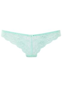 String Lascana, Damen, Gr. 40/42, turquoise, Spitze, Obermaterial: 90% Polyamid, 10% Elasthan, unifarben, k&ouml;rpernah, Unterhosen String, aus sch&ouml;ner Vollspitze und Schleife