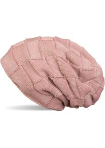 Strickm&uuml;tze styleBREAKER "Feinstrick Beanie mit Karo Strick", Damen, altrose, 100% Viskose CV., Modisch, M&uuml;tzen Strickm&uuml;tze